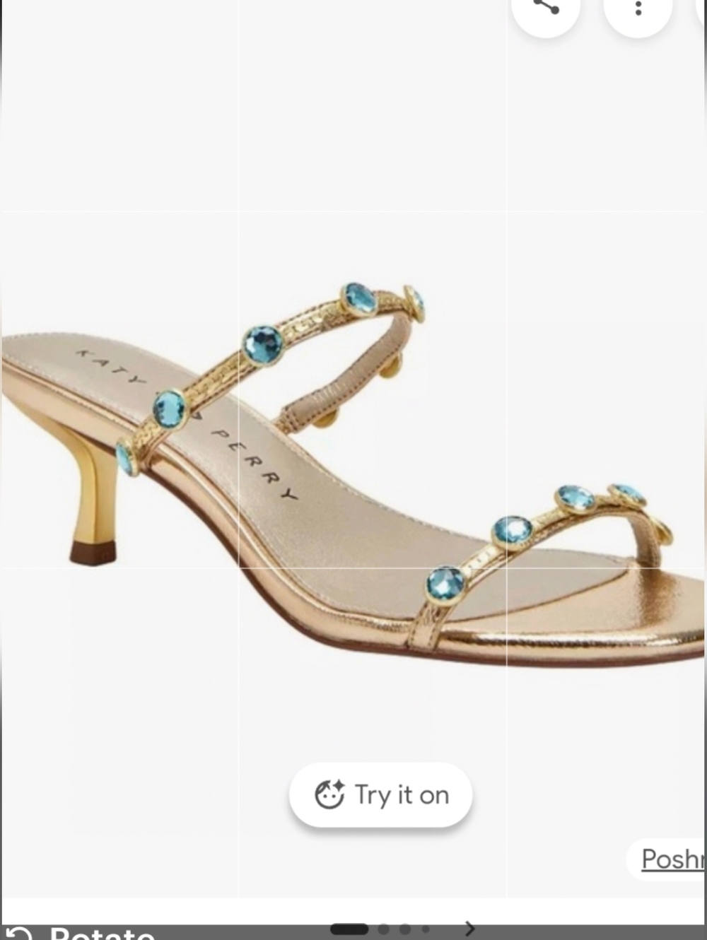Katy Perry Collections Gold Heels with Blue Gems